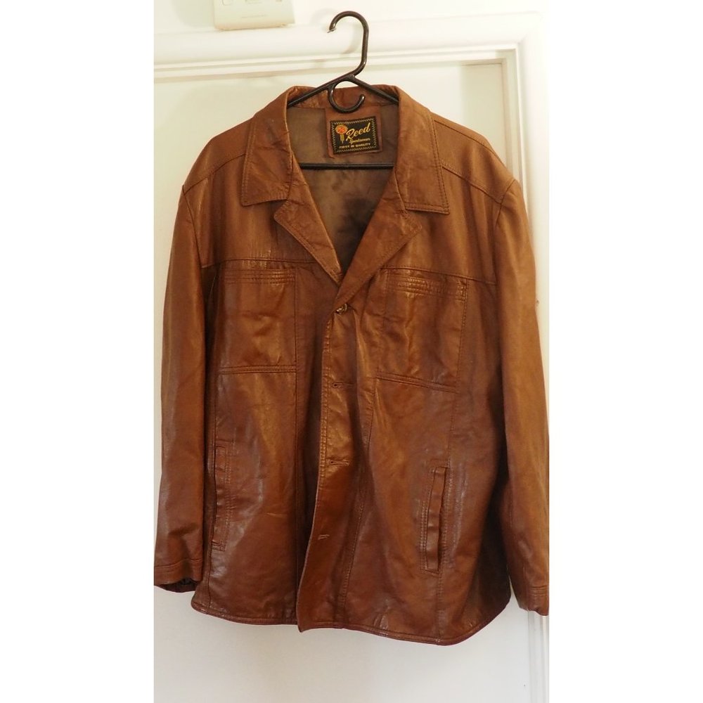 Brown Leather Reed Sportswear Jacket